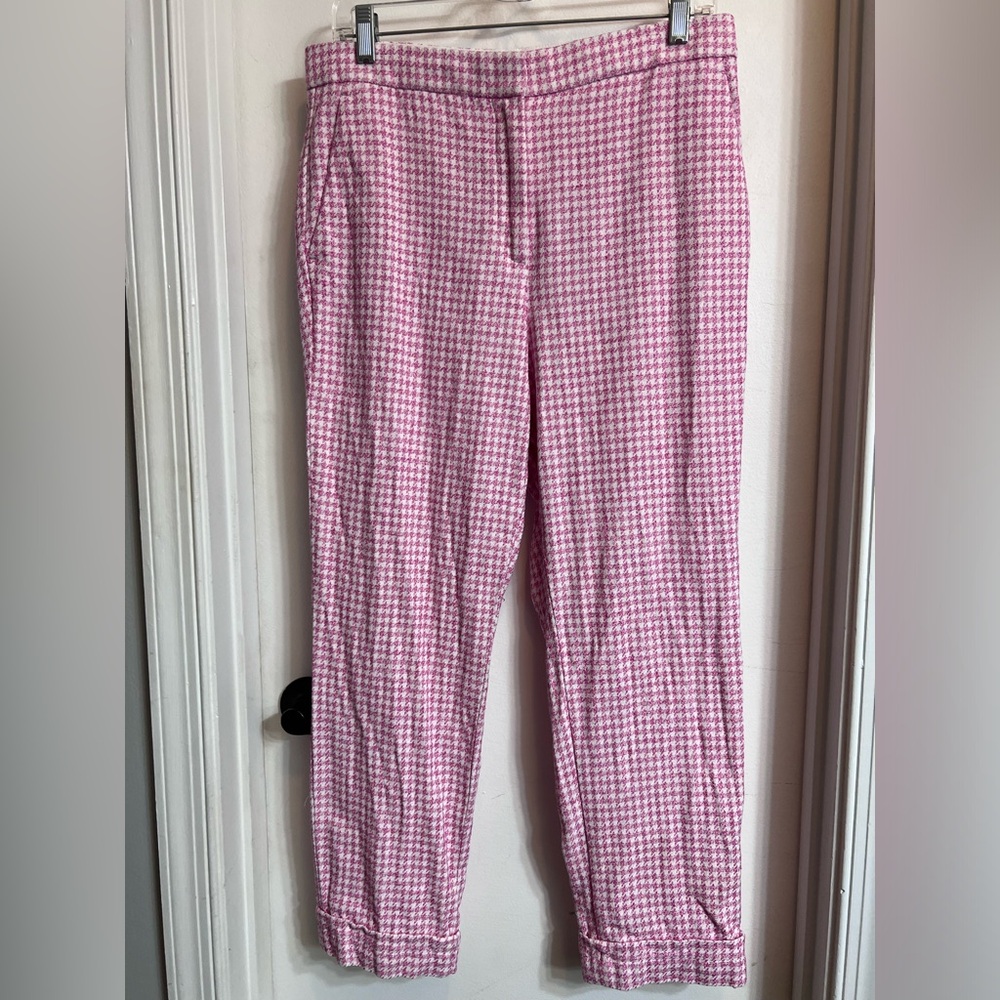Herringbone Pink Cropped Pants